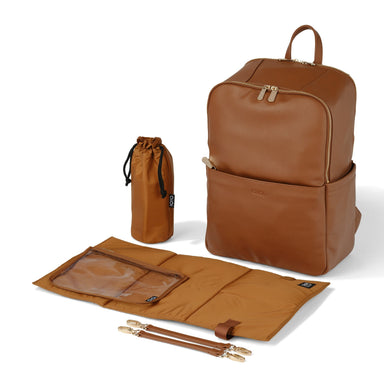 OiOi Multitasker Nappy Backpack - Chestnut Brown Vegan Leather