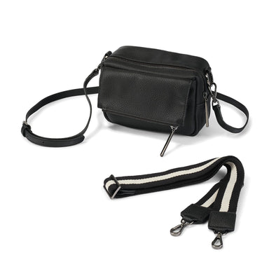 OiOi Playground Cross-Body Bag - Jet Black Genuine Leather