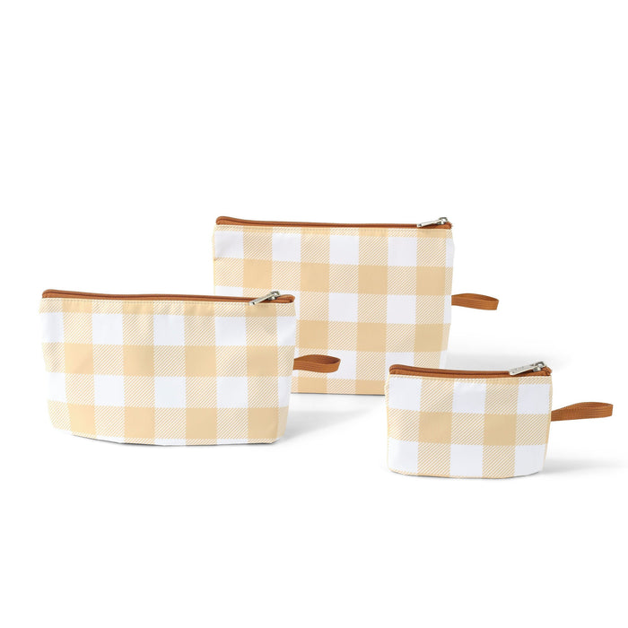 OiOi Packing Pouch Trio - Gingham Beige