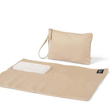 OiOi Nappy Changing Pouch - Oat Vegan Leather