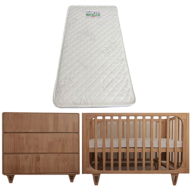 Cocoon Vibe 4 in 1 Cot and Dresser Package with Bonnell Bamboo Mattress