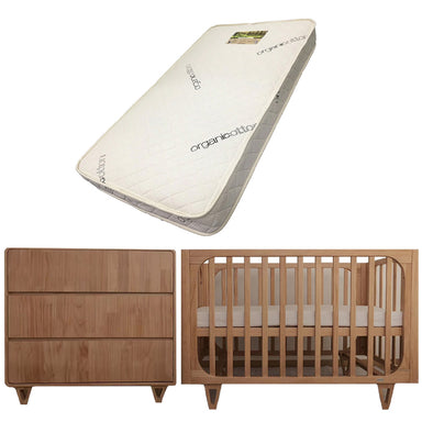 Cocoon Vibe 4 in 1 Cot and Dresser Package with Bonnell Organic Latex Mattress