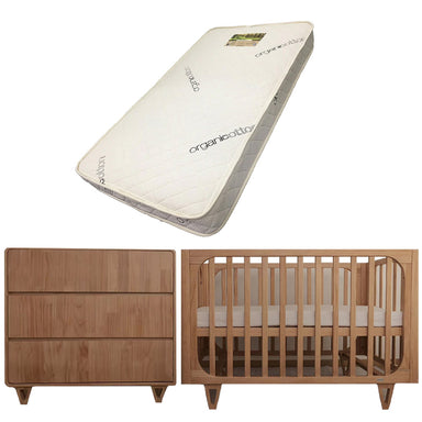 Cocoon Vibe 4 in 1 Cot and Dresser Package with Bonnell Organic Inner Spring Mattress