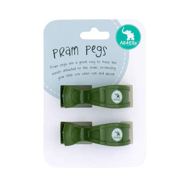 All4Ella 2 Pack Pegs Forest Green Pram Accessories 9349620002072