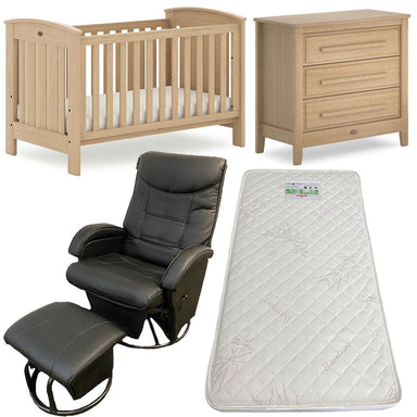 Boori Casa Cot, Linear Chest with Ambrosia Glider Chair Package Almond + FREE Bonnell Bamboo Mattress Furniture (Packages) 9358417004380