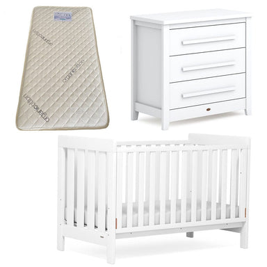 Boori Daintree Cot and Linear Chest Package Barley + FREE Bonnell Organic Mattress Furniture (Packages) 9358417002072