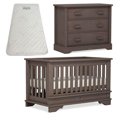 Boori Eton Convertible Plus Cot and Dresser Package Mocha + FREE Bonnell Bamboo Mattress Furniture (Packages) 9358417002140