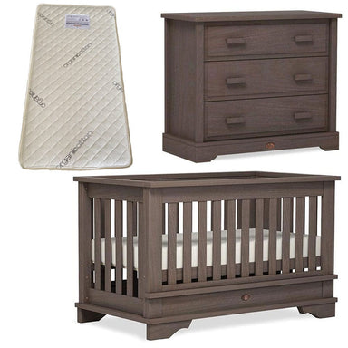 Boori Eton Convertible Plus Cot and Dresser Package Mocha + FREE Bonnell Organic Latex Mattress Furniture (Packages) 9358417002355