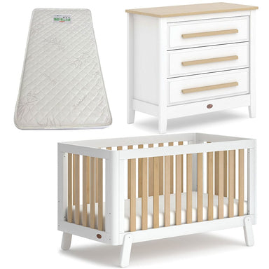 Boori Turin (Fullsize) Cot and Linear Chest Package Barley/Almond + FREE Bonnell Bamboo Mattress Furniture (Packages) 9358417002478