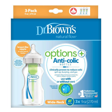 Dr Browns Options+ Wide Neck 270ml Feeding Bottle 3 Pack Feeding (Bottles) 072239318201