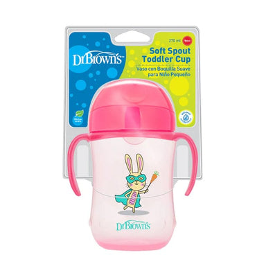 Dr Browns Soft Spout Cup 270ml Pink Super Hero Feeding (Toddler) 072239311837