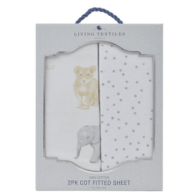 Living Textiles 2-pack Cot Fitted Sheet Savanna Babies Sleeping & Bedding (Manchester) 9315311034578