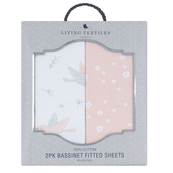 Living Textiles 2-pack Jersey Bassinet Fitted Sheet - Ava Sleeping & Bedding (Bassinet Sheets) 9315311036367