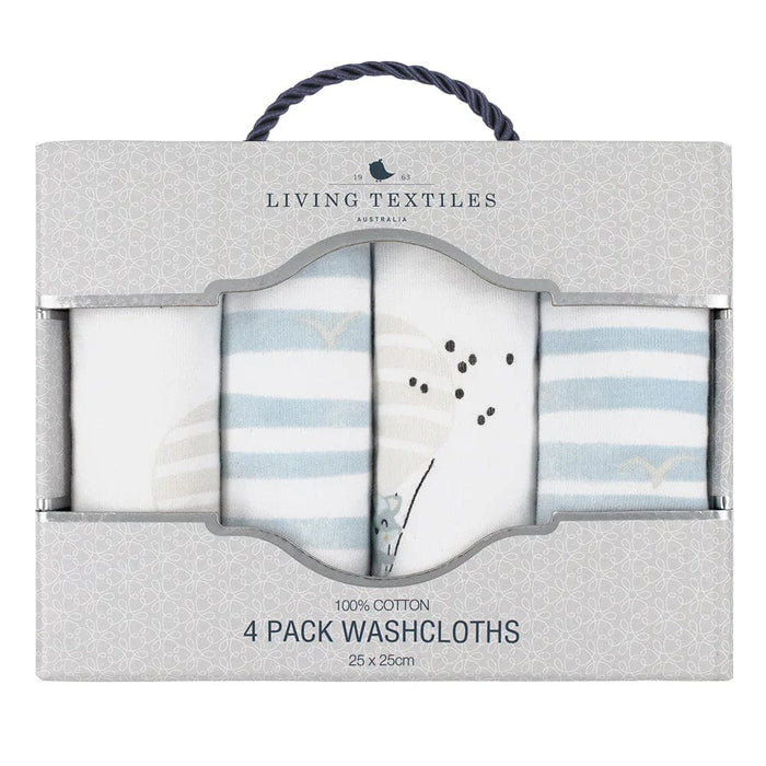 Living Textiles 4-pack Face Washers - Up Up & Away/Stripes Bathing (Face Washers) 9315311039238