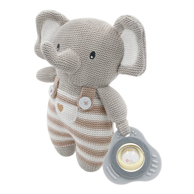Living Textiles Activity Huggable Toy - Knitted Grey Elephant Playtime & Learning (Toys) 9315311040425