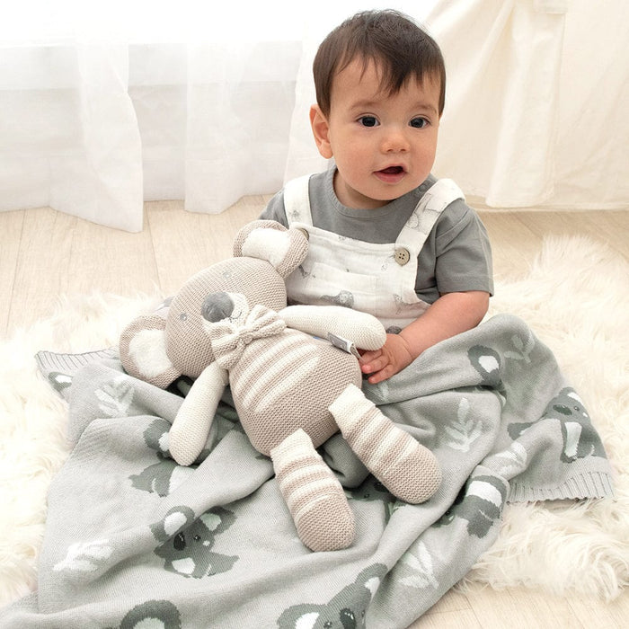 Living Textiles Australiana Baby Blanket Koala/Grey Sleeping & Bedding (Blankets) 9315311040692
