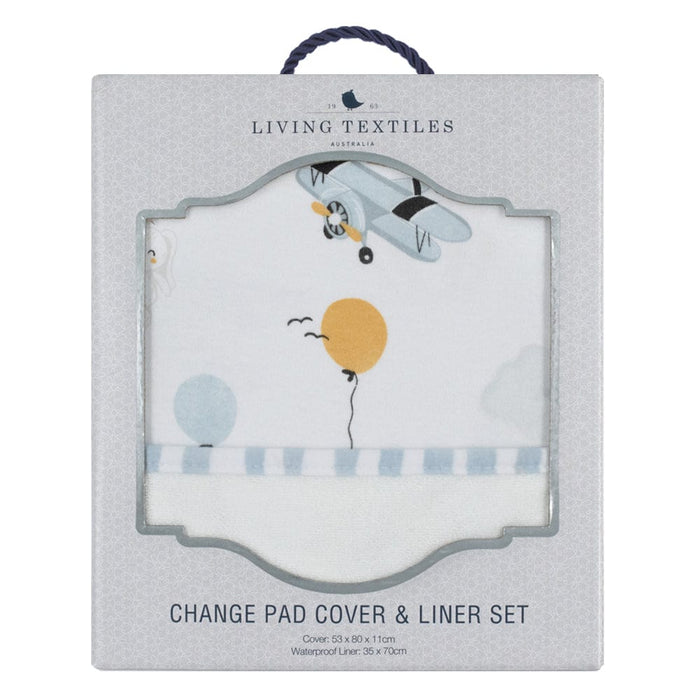 Living Textiles Change Pad Cover & Liner Up Up & Away/Stripes Changing (Change Mat Cover) 9315311039214
