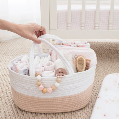 Living Textiles Cotton Rope Nappy Caddy Blush Sleeping & Bedding (Manchester) 9315311039764