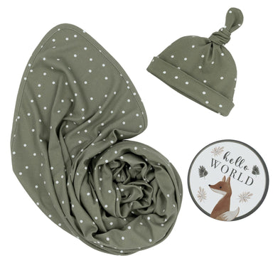 Living Textiles Newborn Gift Set - Olive Dots Sleeping & Bedding (Manchester) 9315311039535