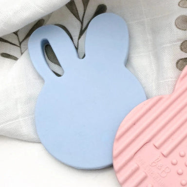 One Chew Three Bunny Silicone Teether Pale Blue