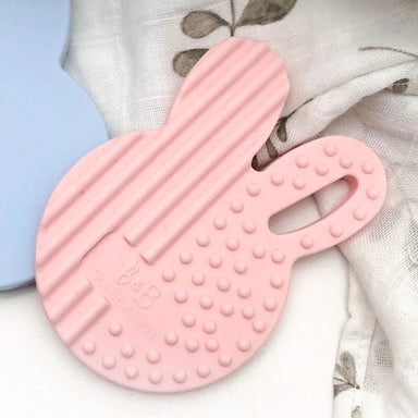 One Chew Three Bunny Silicone Teether Pale Pink