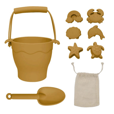 Playground by Living Textiles Silicone 8pc Bucket & Spade Set Sunshine Playtime & Learning (Toys) 9315311038675