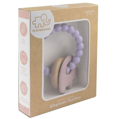 Playground by Living Textiles Silicone Elephant Teether Lilac Playtime & Learning (Toys) 9315311038590