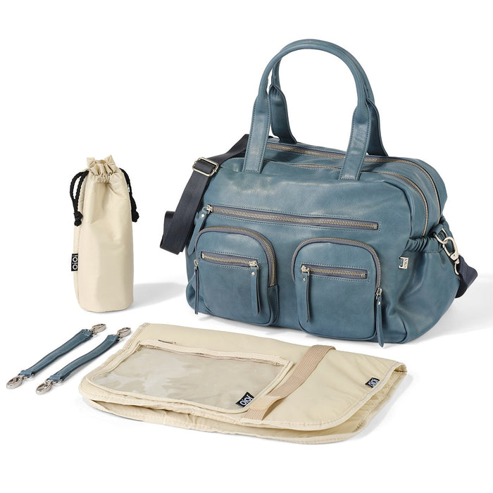 OiOi Carry All Nappy Bag - Stone Blue Vegan Leather