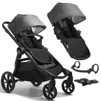 Baby Jogger City Select 2 Eco Premium Double Pram Bundle (Harbour Grey)