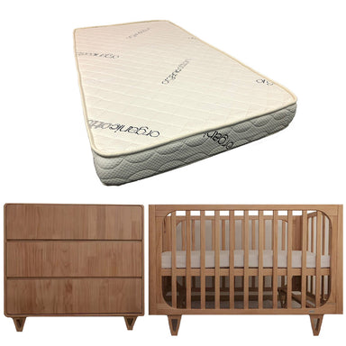 Cocoon Vibe 4 in 1 Cot and Dresser Package with Organic Micro Pocket Mattress