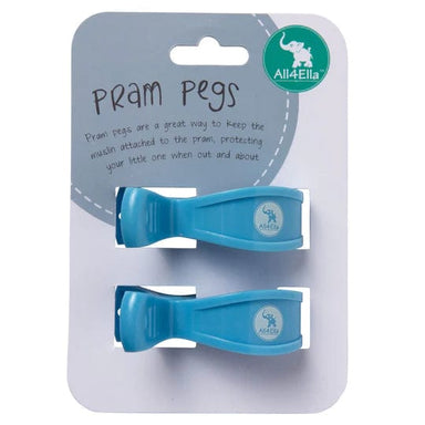 All4Ella 2 Pack Pram Pegs - Pastel Blue Pram Accessories 858681006435