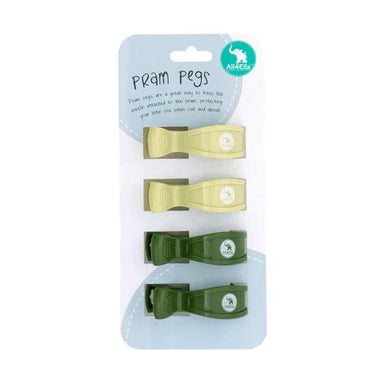 All4Ella 4 Pack Pram Pegs - Lime/Forest Green Pram Accessories 9349620002102