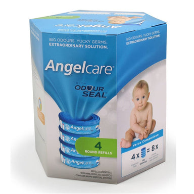 Angelcare Nappy Disposal System Refill Cassettes 4 Pack Changing (Nappy Accessories) 6665944900027