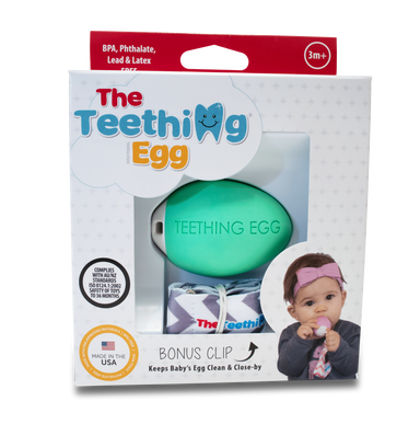 B4K Teething Egg & Bonus Clip Mint Green Feeding (Accessories) 860054000261