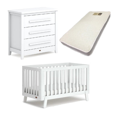 Boori Turin (Fullsize) Cot and Linear Chest Package Barley + Bonnell Bamboo Mattress