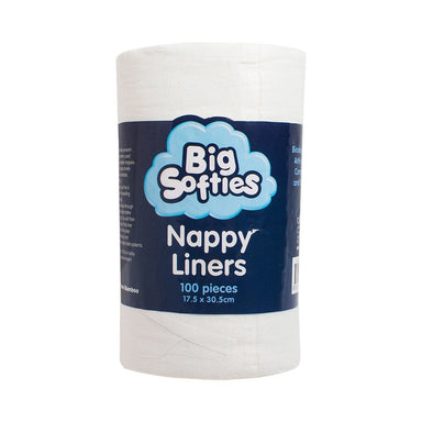 Big Softies Bamboo Nappy Liners Pack Of 100 White Changing (Nappy Accessories) 9333767201177