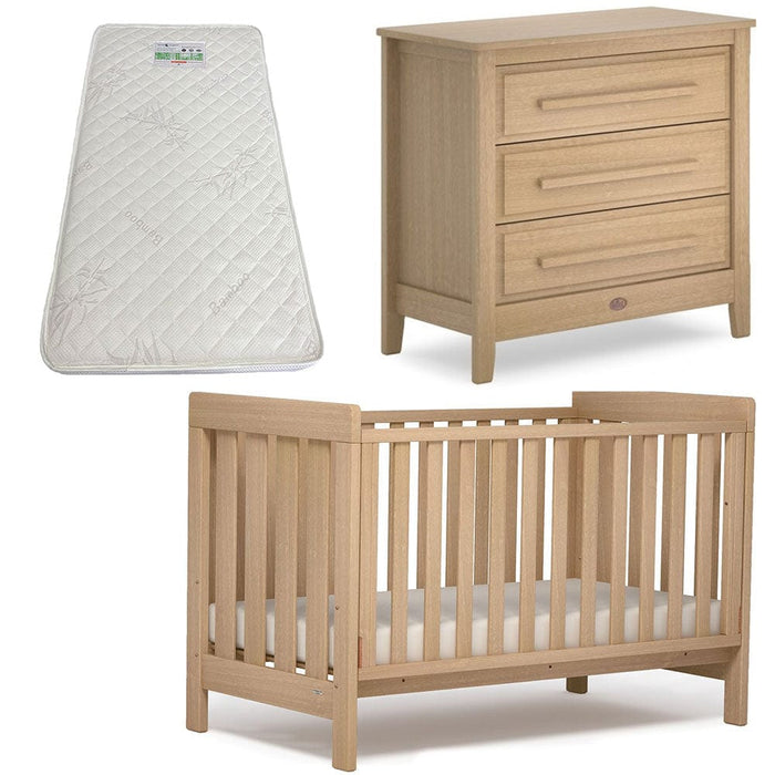Boori Daintree Cot and Linear Chest Package Almond + FREE Bonnell Bamboo Mattress Furniture (Packages) 9358417002102