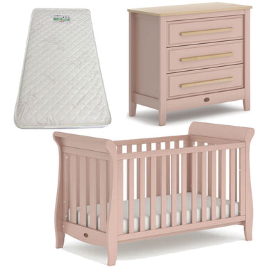 Boori Sleigh Elite Cot, Linear Chest and Bonnell Bamboo Mattress Package Cherry Almond Furniture (Packages) 9358417003949