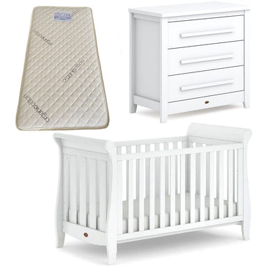 Boori Sleigh Elite Cot, Linear Chest and Bonnell Organic Spring Mattress Package - Barley Furniture (Packages) 9358417004533