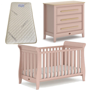 Boori Sleigh Elite Cot, Linear Chest and Bonnell Organic Spring Mattress Package Cherry Furniture (Packages) 9358417003956