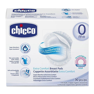 Chicco Antibacterial Breast Pads 30 Pack Nursing Accessories 8003670845843