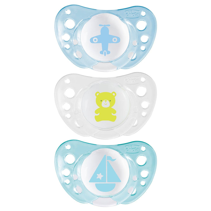 Chicco Soother Physio Air Silicone Blue 0-6m 2 Pack Feeding (Soothers) 8058664058839