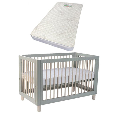 Cocoon Allure Cot with Bonnell Bamboo Mattress Dove Grey Furniture (Cots) 9358417003161