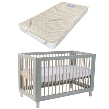 Cocoon Allure Cot with Bonnell Organic Mattress Dove Grey Furniture (Cots) 9358417003178