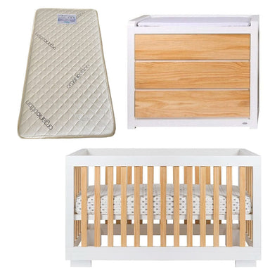 Cocoon Luxe Cot and Dresser + FREE Bonnell Organic Mattress Furniture (Packages) 9358417003130