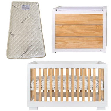 Cocoon Luxe Cot and Dresser Package + FREE Bonnell Organic Latex Mattress Furniture (Packages) 9358417003147