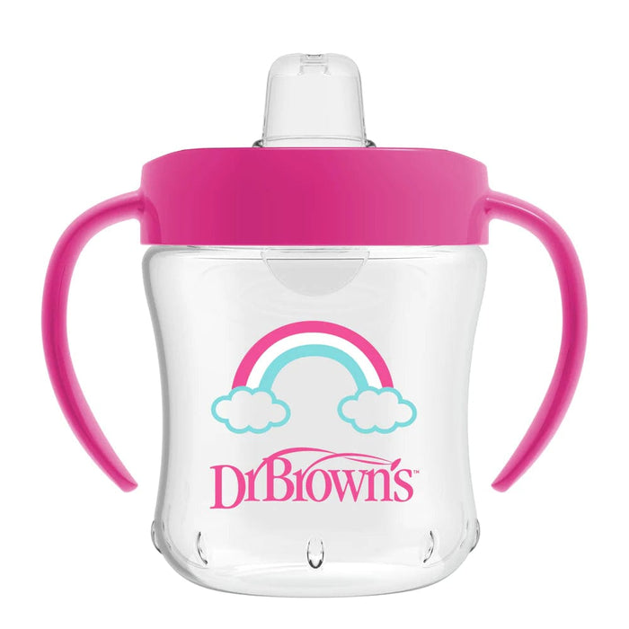 Dr Browns 180ml Soft Spout Cup With Handles 6 Months+ Pink Feeding (Bottles) 072239303382