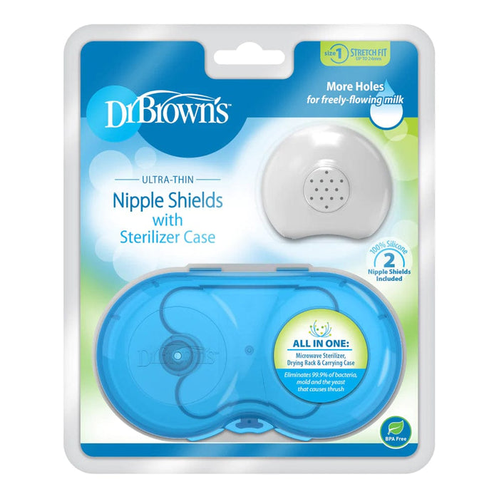 Dr Browns Nipple Shields Size 1 with Steriliser Case 2 Pack Feeding (Breast Care) 072239316382