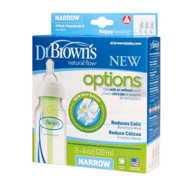 Dr Browns Options+ Narrow Neck 120ml Feeding Bottle 3 Pack Feeding (Bottles) 072239303931