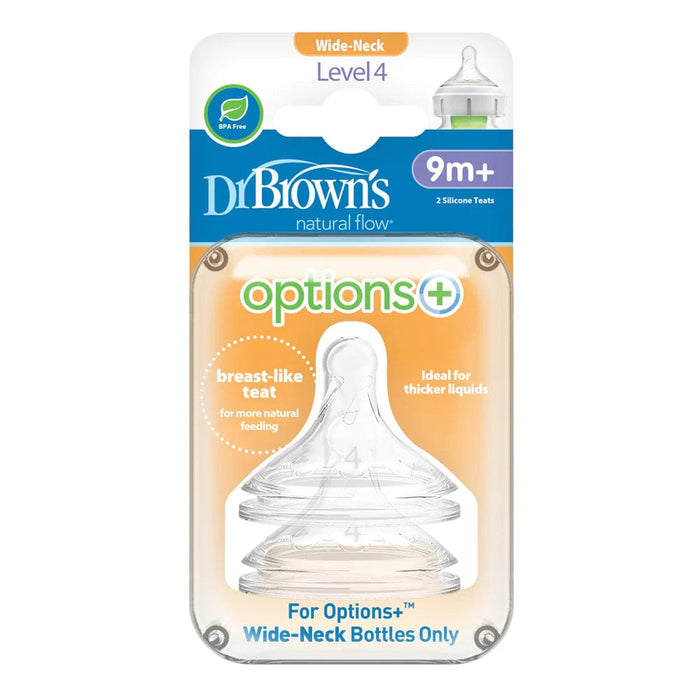 Dr Browns Options+ Wide Neck 9 Months+ Teat 2 Pack Feeding (Accessories) 072239317501